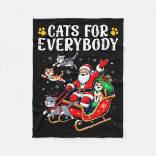 Cats For Everybody Christmas Cat Funny Xmas Men Wo Fleece Blanket