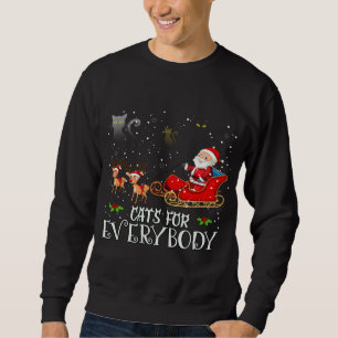 Cats For Everybody Christmas Cat Funny Xmas Santa Sweatshirt