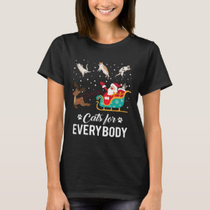 Cats For Everybody Christmas Cat Funny Xmas Santa T-Shirt