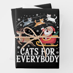 Cats For Everybody Christmas Cat Funny Xmas Santa Wrapping Paper Sheet