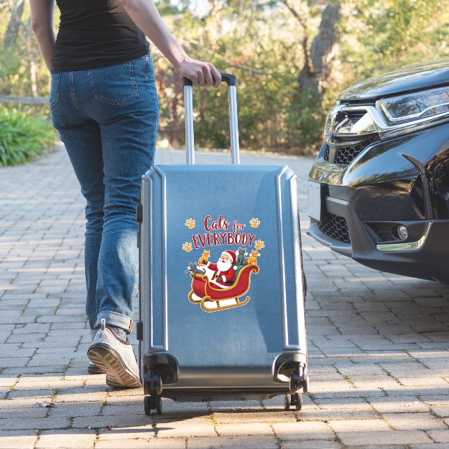 Cats For Everybody Christmas Cat Funny Xmas Women  (Suitcase Insitu)