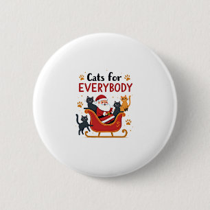 Cats For Everybody Christmas Cat Funny Xmas Women  6 Cm Round Badge