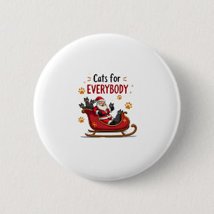 Cats For Everybody Christmas Cat Funny Xmas Women  6 Cm Round Badge