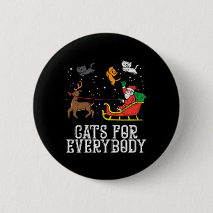 Cats For Everybody Christmas Cat Funny Xmas Women  6 Cm Round Badge