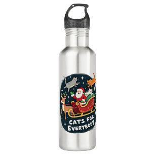 Cats For Everybody Christmas Cat Funny Xmas Women  710 Ml Water Bottle
