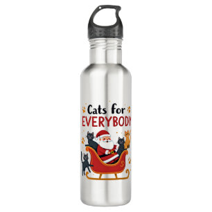 Cats For Everybody Christmas Cat Funny Xmas Women  710 Ml Water Bottle