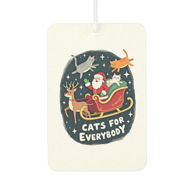 Cats For Everybody Christmas Cat Funny Xmas Women  Car Air Freshener (Front)
