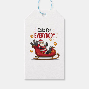 Cats For Everybody Christmas Cat Funny Xmas Women  Gift Tags