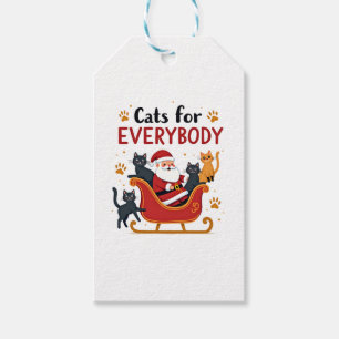 Cats For Everybody Christmas Cat Funny Xmas Women  Gift Tags