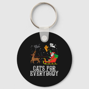 Cats For Everybody Christmas Cat Funny Xmas Women Key Ring