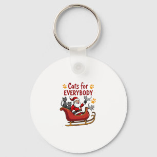 Cats For Everybody Christmas Cat Funny Xmas Women  Key Ring