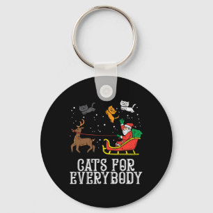 Cats For Everybody Christmas Cat Funny Xmas Women Key Ring