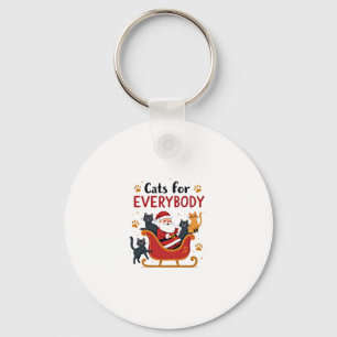 Cats For Everybody Christmas Cat Funny Xmas Women  Key Ring