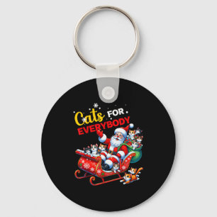 Cats For Everybody Christmas Cat Funny Xmas Women Key Ring