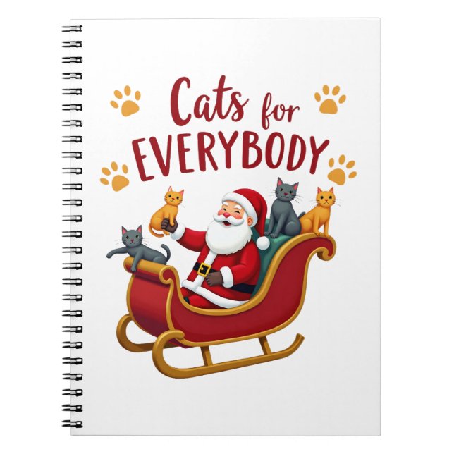 Cats For Everybody Christmas Cat Funny Xmas Women  Notebook (Front)