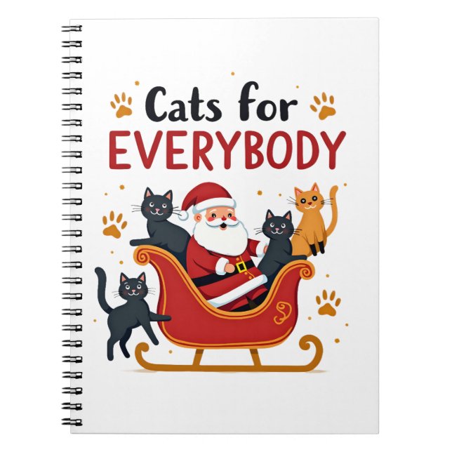 Cats For Everybody Christmas Cat Funny Xmas Women  Notebook (Front)