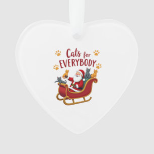 Cats For Everybody Christmas Cat Funny Xmas Women  Ornament