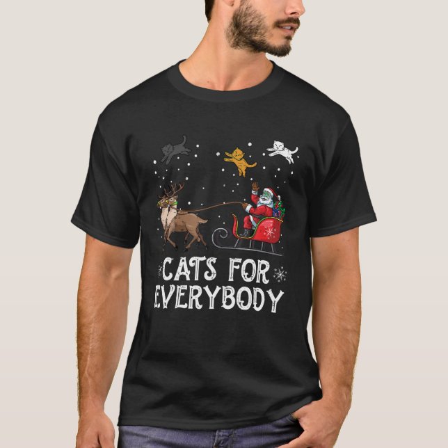 Cats For Everybody Christmas Cat Funny Xmas Women  T-Shirt (Front)