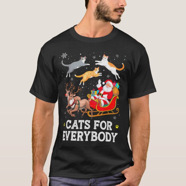 Cats For Everybody Christmas Cat Funny Xmas Women  T-Shirt (Front)