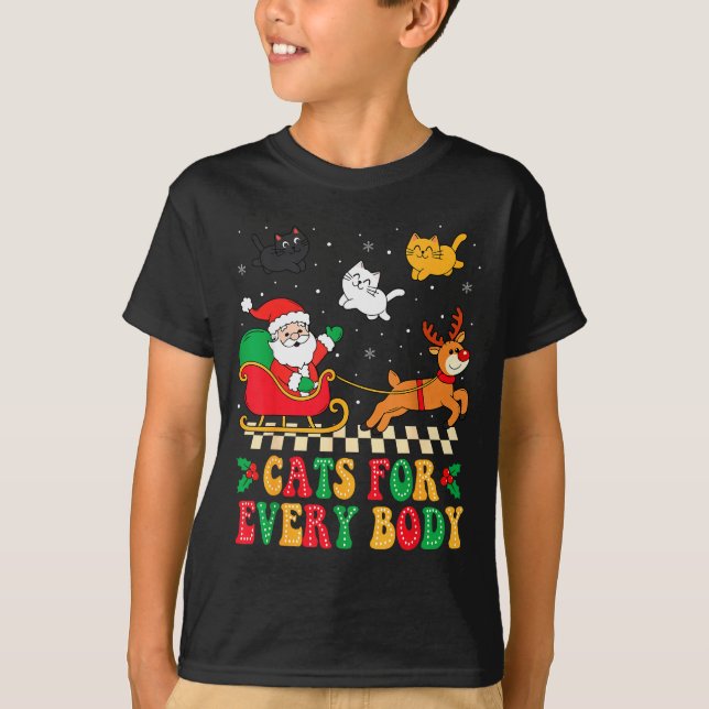 Cats For Everybody Christmas Cat Funny Xmas Women  T-Shirt (Front)