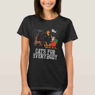 Cats For Everybody Christmas Cat Funny Xmas Women  T-Shirt