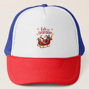Cats For Everybody Christmas Cat Funny Xmas Women Trucker Hat