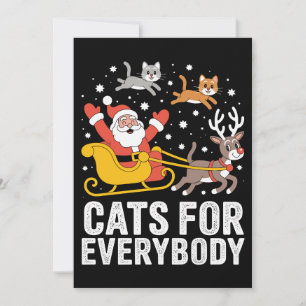Cats For Everybody Christmas Cat Santa Xmas Holiday Card
