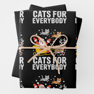 Cats For Everybody Christmas Cat Santa Xmas Wrapping Paper Sheet