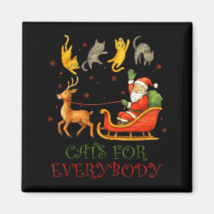 Cats For Everybody Christmas Funny Cat Xmas Santa  Magnet