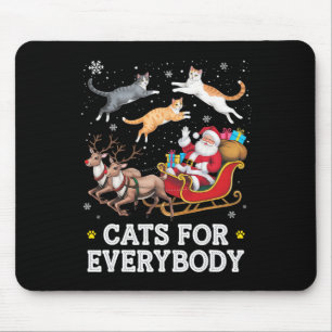 Cats For Everybody Christmas Funny Santa Cat Lover Mouse Mat