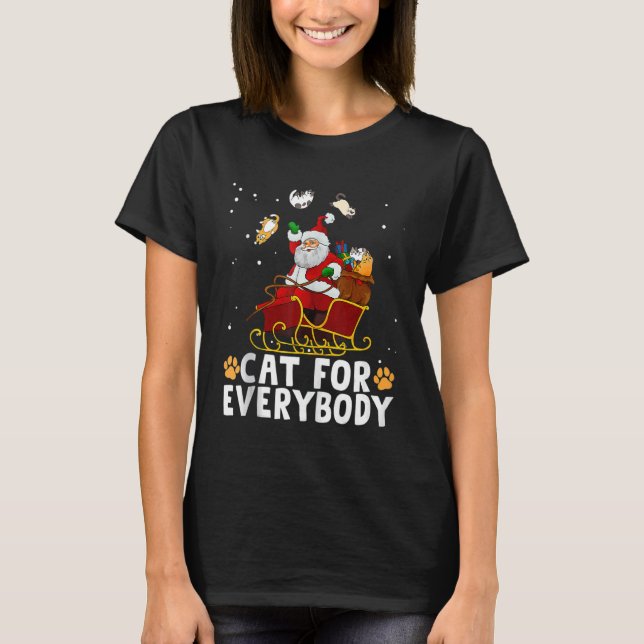 Cats For Everybody Christmas Pajamas X mas Ugly Wo T-Shirt (Front)