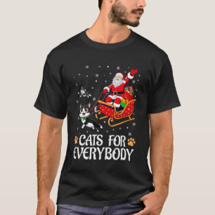 Cats for Everybody Christmas Santa Sleigh Funny Ca T-Shirt