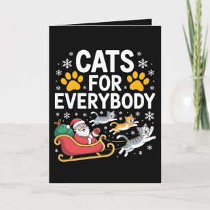 Cats For Everybody Christmas Santa Sleigh Snow Card