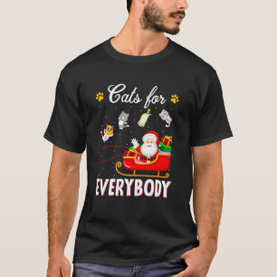 Cats for Everybody Funny Santa Sleigh Cat Christma T-Shirt