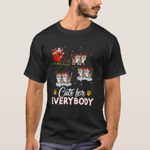 Cats for Everybody Funny Santa Sleigh Flying Cat C T-Shirt
