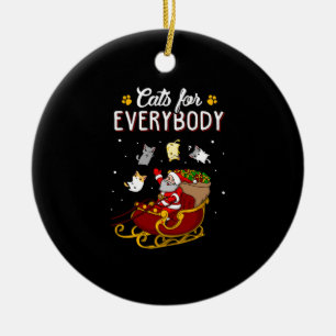 Cats For Everybody Funny Ugly Christmas Swea   Ceramic Tree Decoration