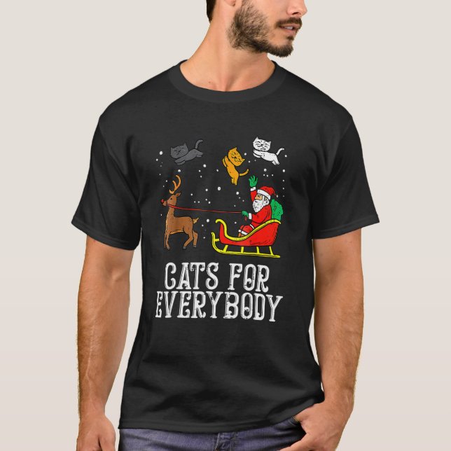 Cats For Everybody Santa  Christmas PJs Xmas Women T-Shirt (Front)