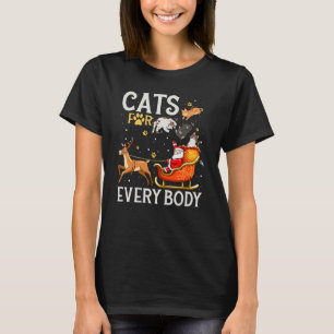 Cats For Everybody Santa  Christmas PJs Xmas Women T-Shirt