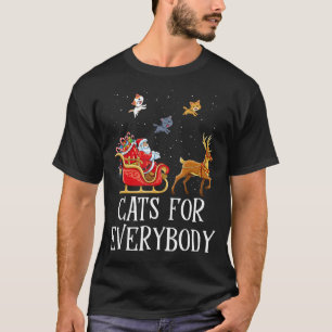 Cats For Everybody Santa Christmas PJs Xmas Women  T-Shirt