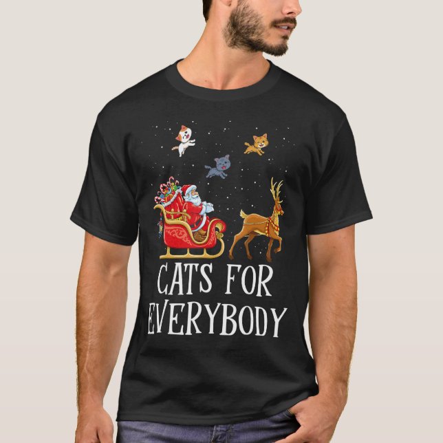 Cats For Everybody Santa Christmas PJs Xmas Women  T-Shirt (Front)