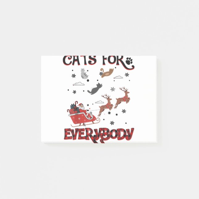 Cats For Everybody Santa Funny Christmas Cat Lover Post-it Notes (Front)