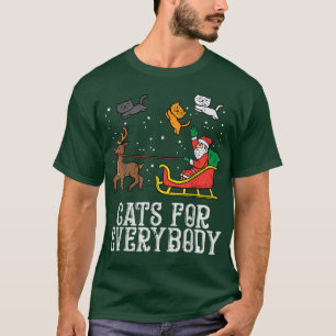 Cats For Everybody Santa Funny Christmas PJs Xmas  T-Shirt