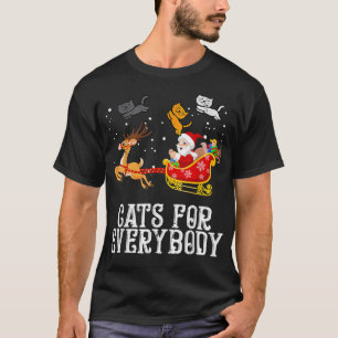 Cats For Everybody Santa Funny Christmas PJs Xmas T-Shirt