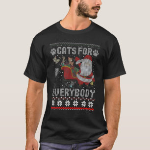 Cats For Everybody Santa Ugly Christmas Pjs Cat T-Shirt