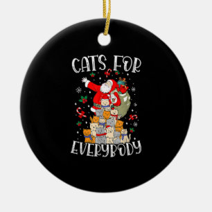 Cats For Everybody Ugly Christmas Cat Funny Xmas   Ceramic Tree Decoration