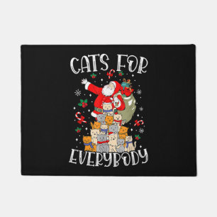 Cats For Everybody Ugly Christmas Cat Funny Xmas Doormat