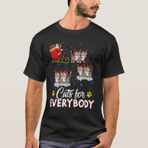 Cats For Everybody Xmas Santa Sleigh Cat Christmas T-Shirt