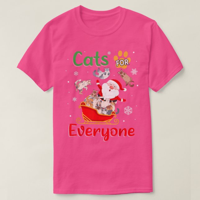 Cats For Everyone Christmas Santa Claus Cats  T-Shirt (Design Front)