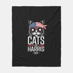 Cats for Harris 2024 - Kamala Harris for President Fleece Blanket