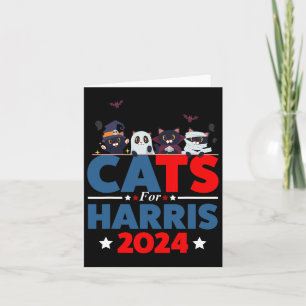 Cats For Harris 2024 - Kamala Harris Halloween Men Card